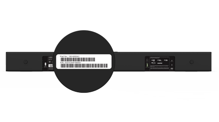 Find your serial number on the back of the sound bar on the sticker